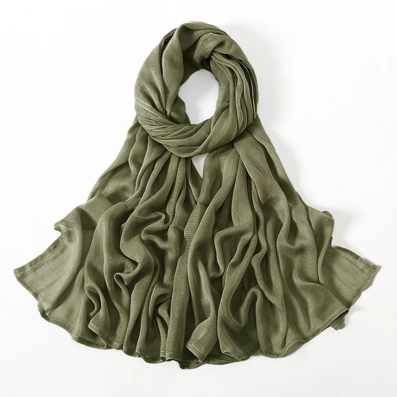 Muslim Modal Hijab Rayon Cotton Shawls For Women Plain Scarf Big Size Headscarf Islamic Turban Headband 190*85cm