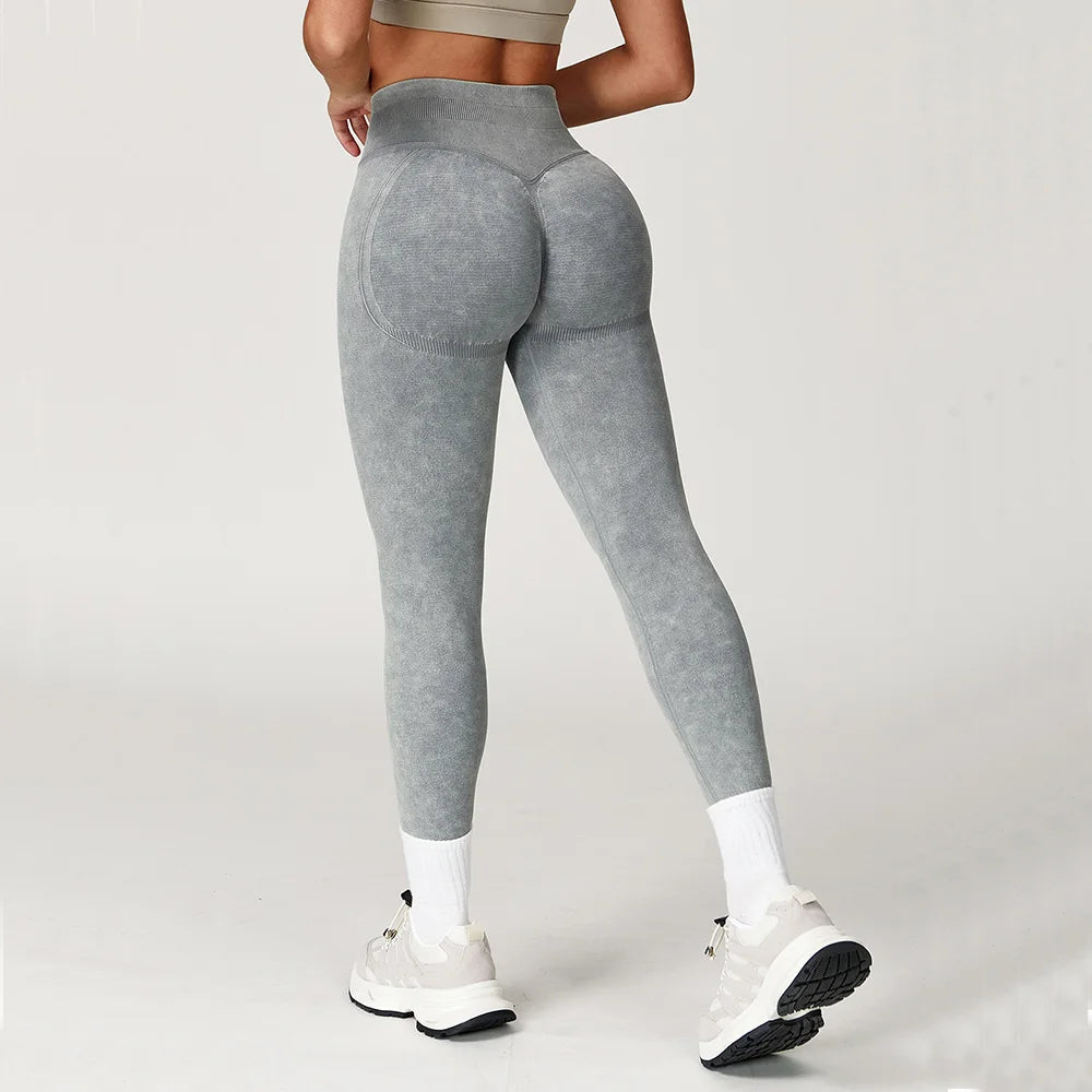Women Yoga Pants Sports Leggings Seamless Sports Yoga Pant High Waist Ribbed Gym Clothes Fitness Workout Wear Scrunch Bum Tights