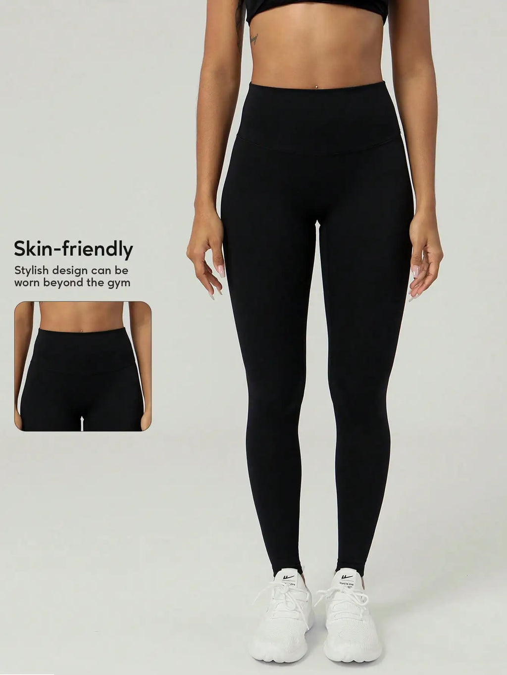 Women's ultra-soft base leggings, high-waisted figure-hugging non-perspiring sports yoga running pants, stretchy tight pants