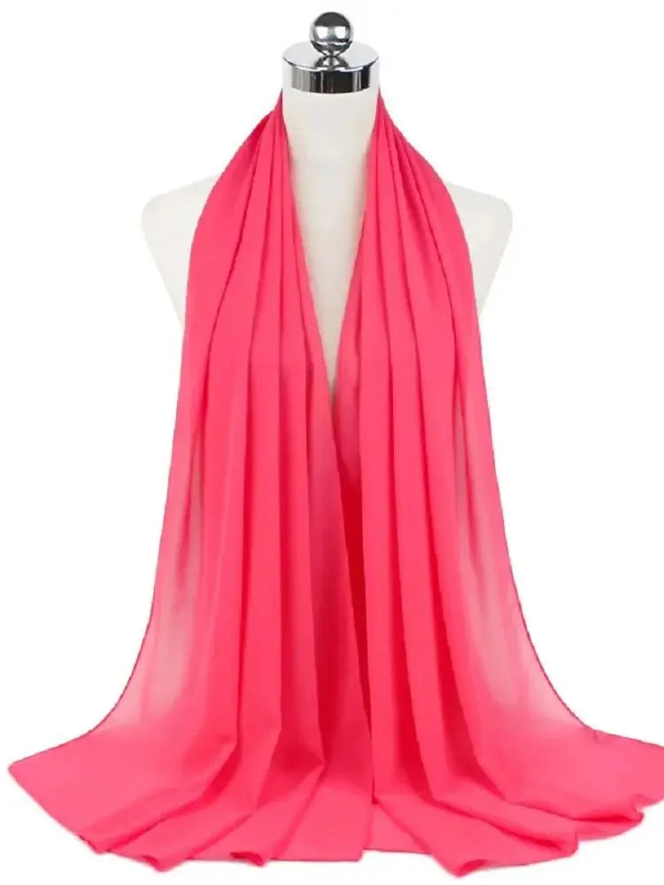 New Fashion Women Solid Chiffon Headscarf Ready To Wear Instant Hijab Scarf Muslim Shawl Islamic Hijabs Arab Wrap Head Scarves