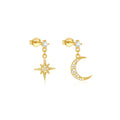 CANNER 925 Sterling Silver Devil's Eye Five Petals Zircon Chain Barbell Piercing Women Ins Butterfly Octagonal Star Earring