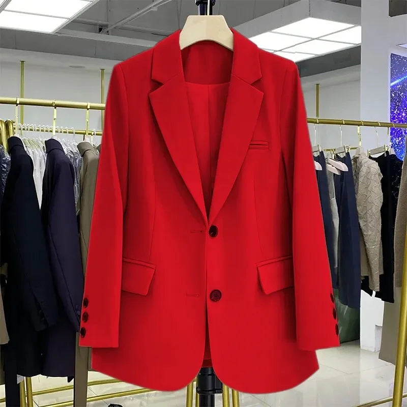 2026 New Blazer Women Coat Spring New Office Lady Blazer Womens Vintage Casual Loose Korean Version Small Suit Jacket 20 Colors