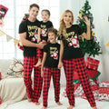 2025 New Year's Costume Short Sleeve Christmas Pajamas Set Matching Outfits for Family/Couples/Kids T-shirt+Trousers Sleepwear