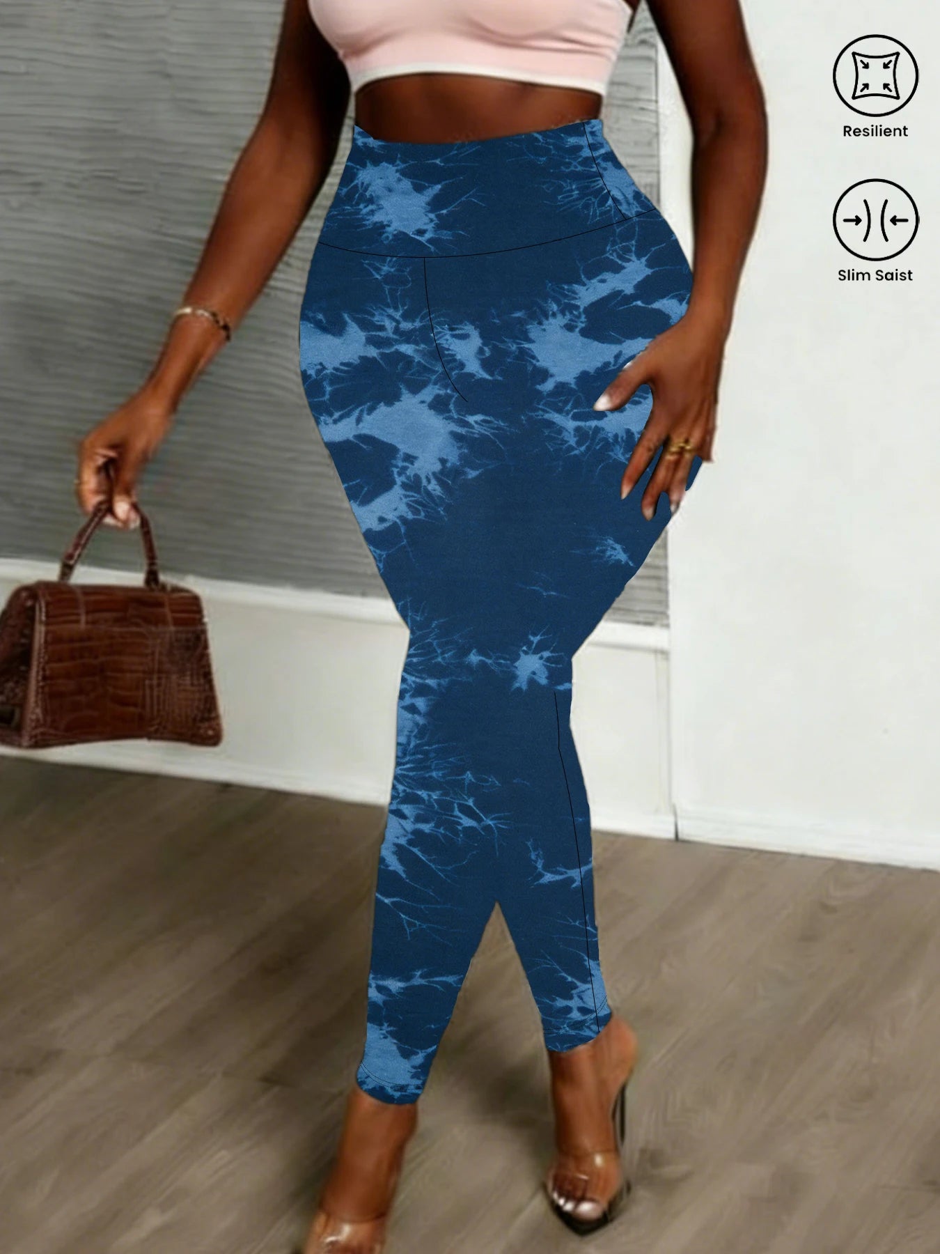 Women's Super Soft High Waisted Tie Dye Print Leggings for Cozy Home & Casual Outfit