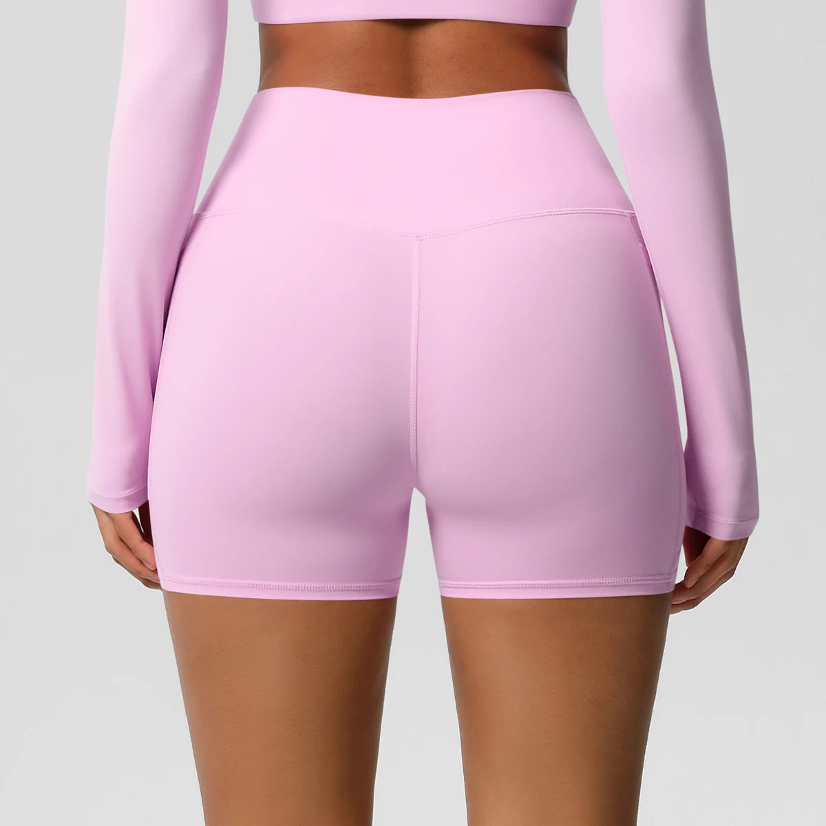 Solid Color Yoga Pants With Pockets Quick Drying High Waisted Gym Push Up Yoga Shorts for Woman Breathable Workout Fitness Short