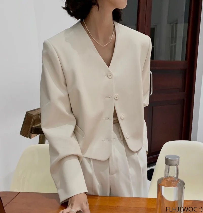 5 Colors Autumn Chic Korea Design Short Coats High Street Women Fashion Cute Elegant Office Lady Button Notched Blazer Jackets