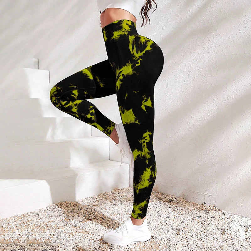 Tie Dye Workout Seamless Leggings for Women High Waist Gym Leggings Yoga Pants