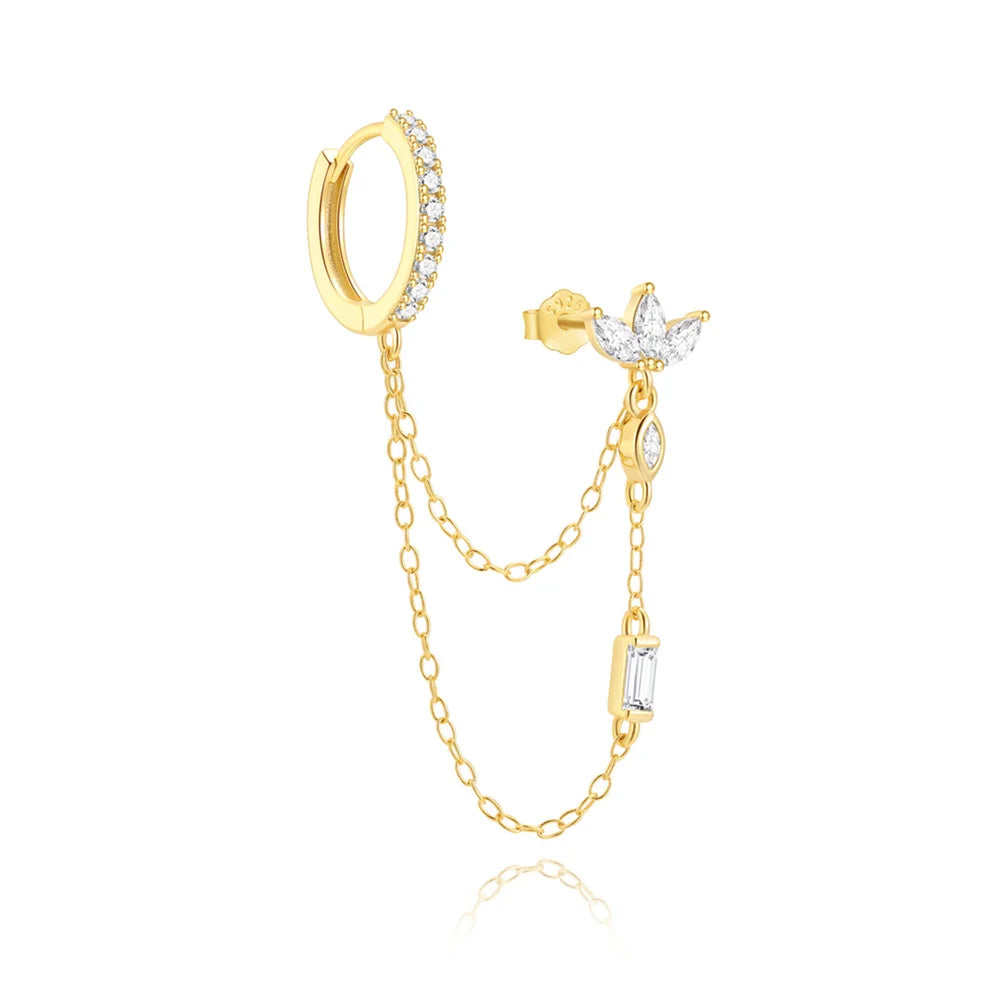 ROXI 925 Sterling Silver Heart/Geometric/ Butterfly Tassel For Women Allergy-proof 18K Gold Plata Piercing bijoux femmes
