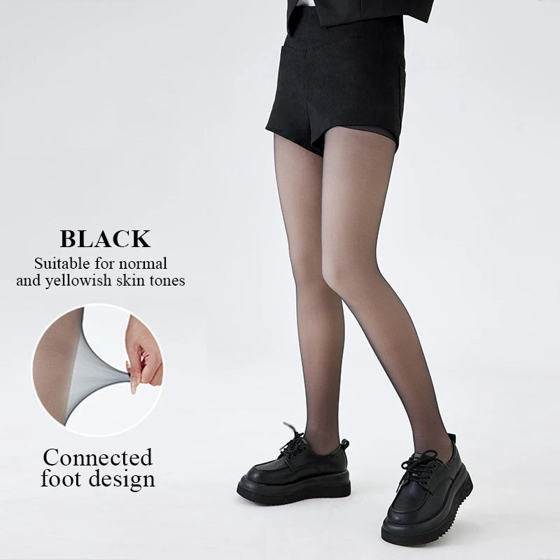 Kave Nude Leggings Winter Warm Double-layer Pile and Thicken Silk Stockings for Women Natural Autumn Flesh-colored Pantyhose