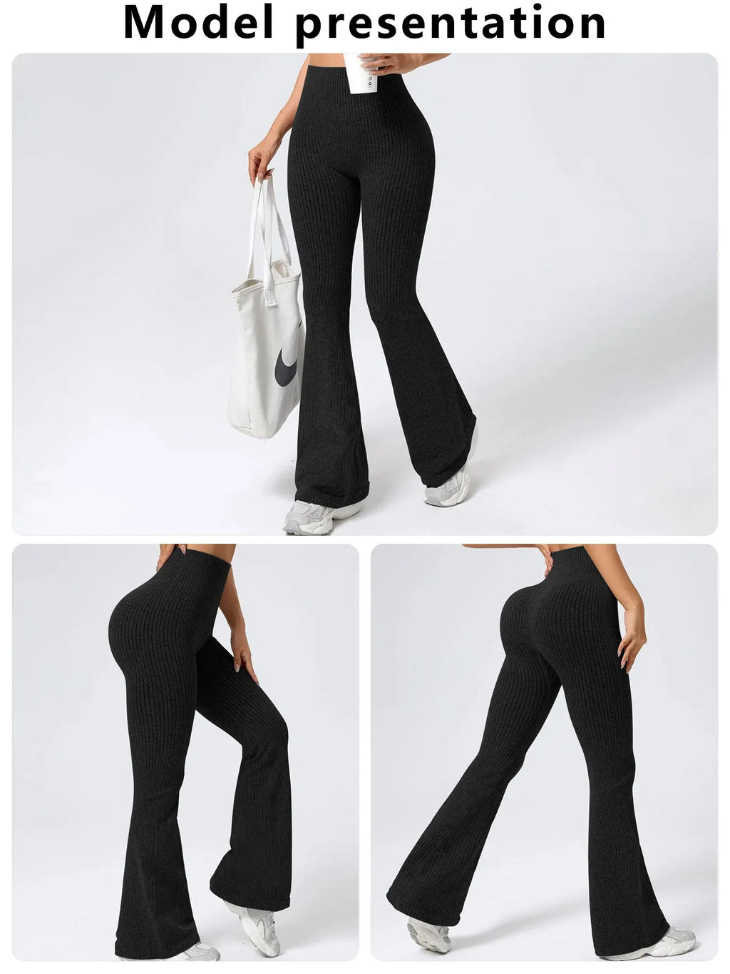 CZGUKEWomen's bell bottom pants fashionable sports yoga pants casual fitness pants high waisted autumn and winter wide leg pants