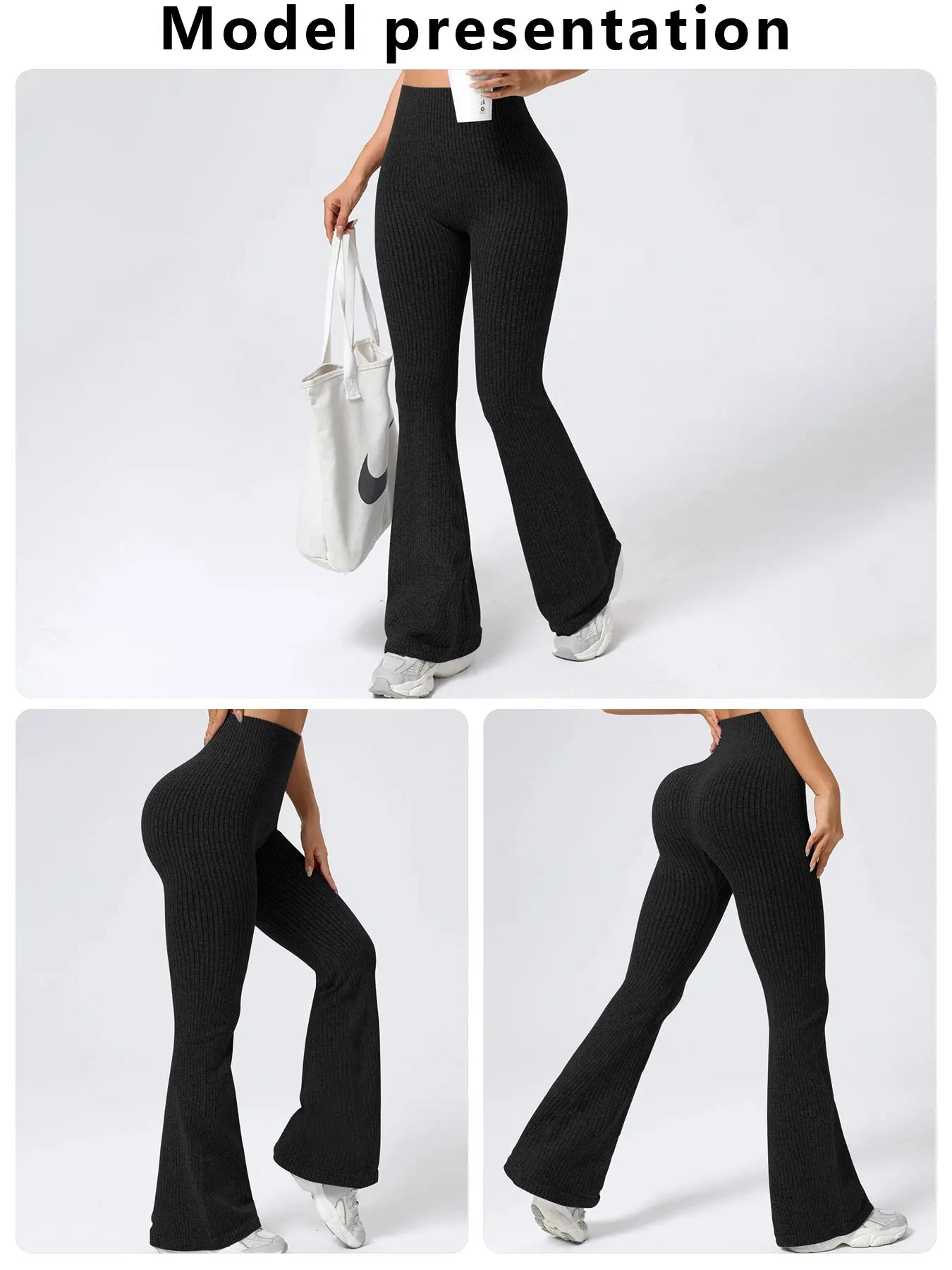 CZGUKEWomen's bell bottom pants fashionable sports yoga pants casual fitness pants high waisted autumn and winter wide leg pants