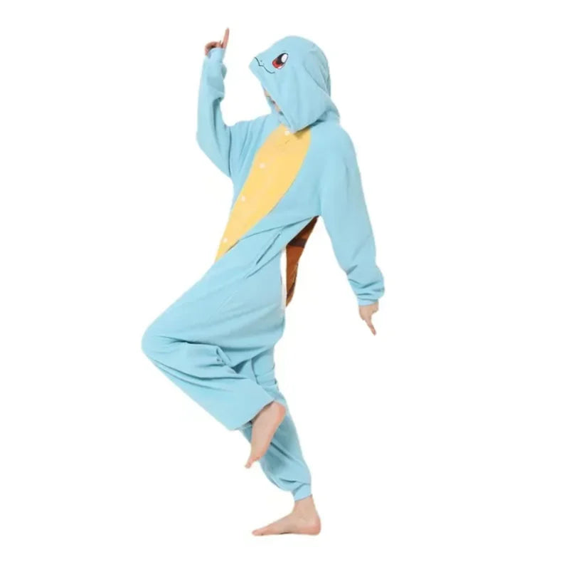 Squirtle Onesie Kigurumi Pajamas for Adult Cosplay Costume Halloween Christmas Anime Sleepwear Suit