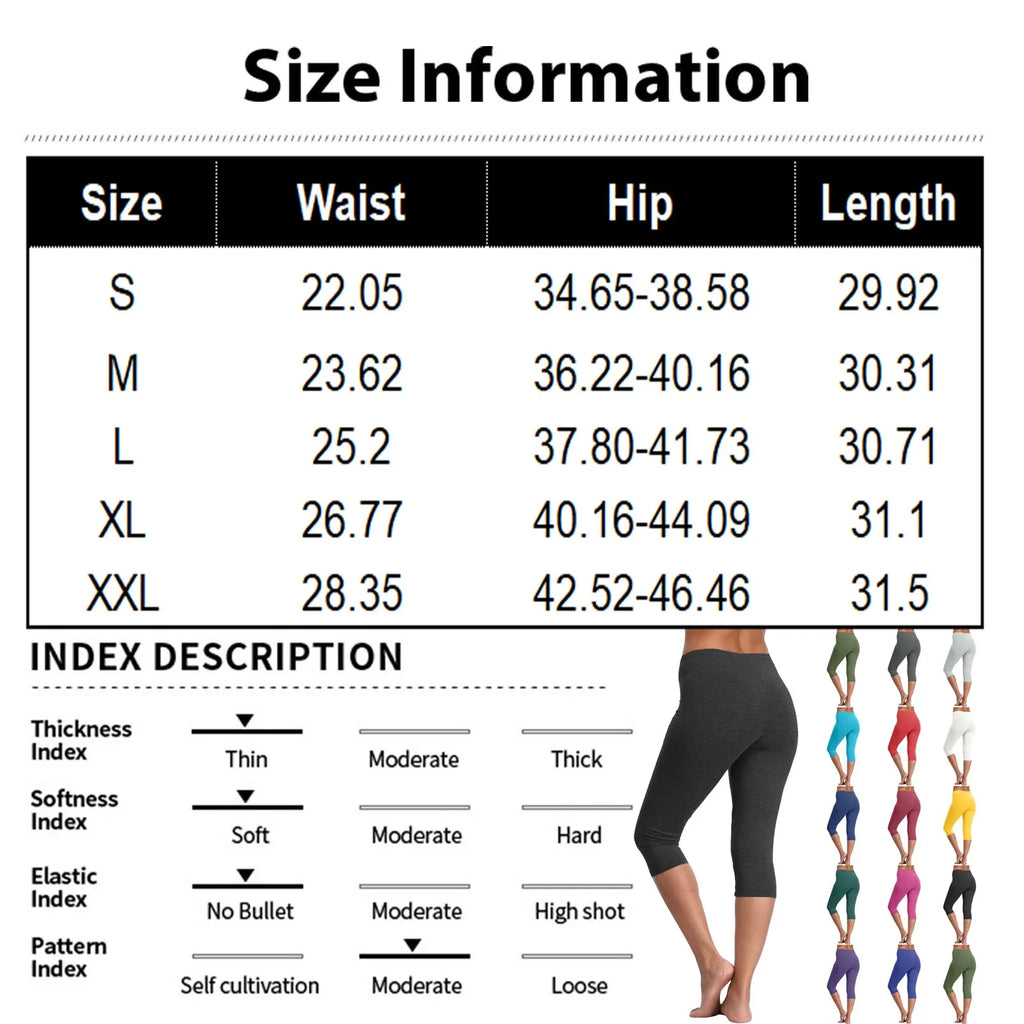 Women's Soft and Comfortable Basic Lightweight Seven Leggings Solid Color Casual Elastic Waist Hip Lift Yoga Pants