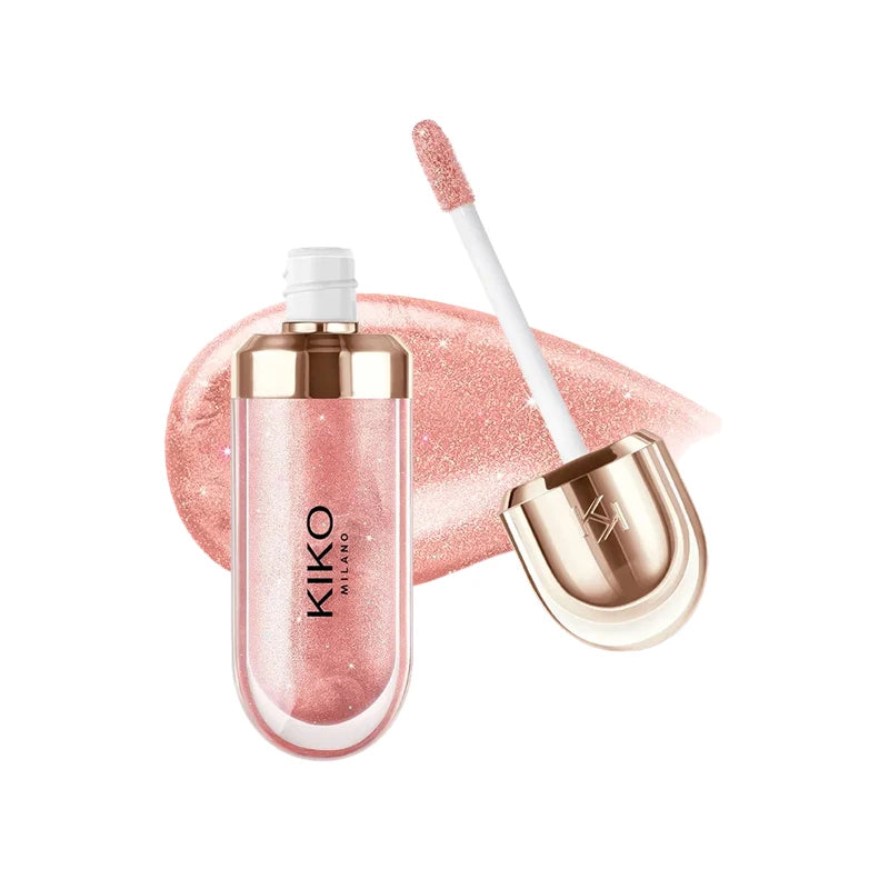 Kiko 3D Hydra LipGloss Non-fading Waterproof Blusher Moisturizing Shimmer Makeup Lip Gloss Lipstick Brun Rose Pearly Mauve Liner