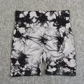 New Tie Dye Yoga Shorts Women Fitness Leggings Seamless Knitted Outdoor Running Sports Tights High Waist Butt Lift Elastic Pants