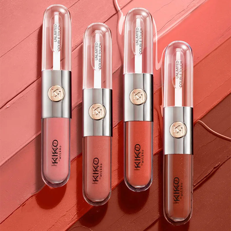 Hot Double Headed Lipstick Transparent Mirror Lip Gloss Non Fading Oil Sexy Rich Lip Gloss Milk Tea Bean Paste Naked Makeup