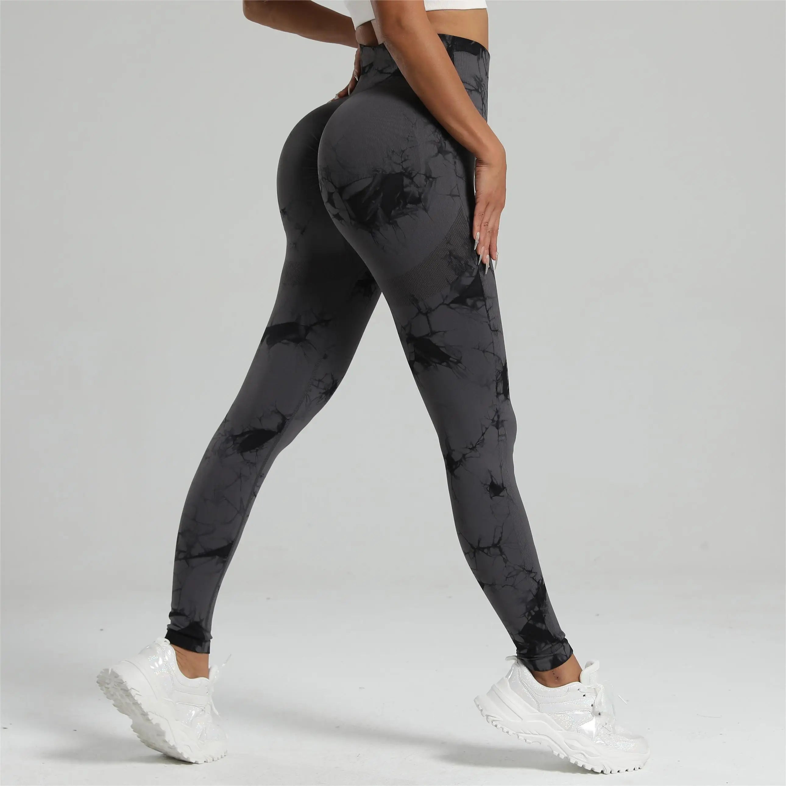Women Tie Dye Leggings Gym Fitness Athletic Workout Elastic Leggins Butt Lifting Yoga Pants Tie-dye Sports Training Tights