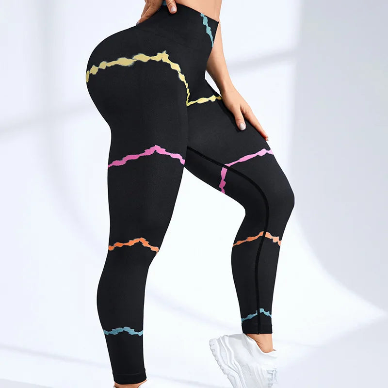 Tie Dye Seamless Leggings Women for Gym Yoga Pants Push Up Workout Sports Leggings  High Waist Tights Ladies Fitness Clothing