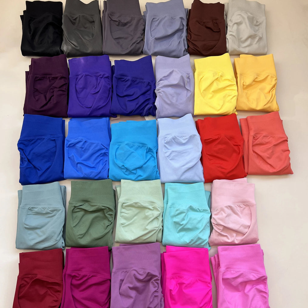 Women Sports Leggings Seamless Yoga Long Pants Low Band Fitness Leggings Compress The Hips Tights Gym Workout Pants