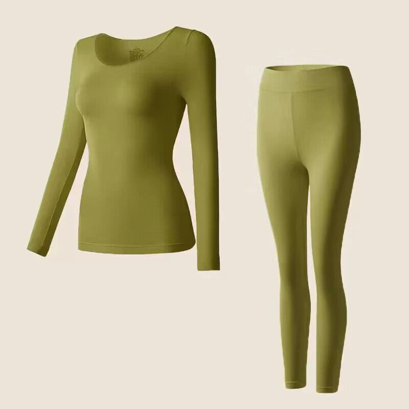 1/2Pcs Flarixa Seamless Thermal Underwear Set Women First Layer Thermal Top Long Johns Suit Winter Thermo Clothing Ladies Thin