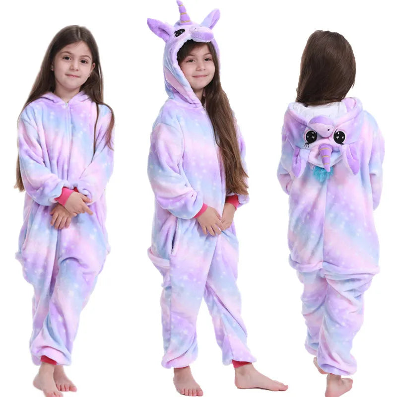 Adults Animal Onesies Unicorn Pajamas Couple Sleepwear Women Men Winter Unisex Kigurumi Costumes Cartoon Flannel Rabbit Pajamas