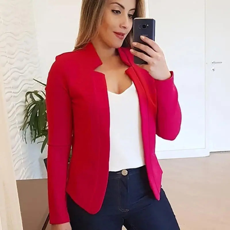 2025 Women's Thin White Blazer Summer Autumn Slim Fit Long Sleeve Open Stitch Office Coat Tops Black Ladies Fashion Outwear