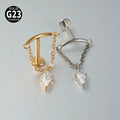 Dreamlee G23 Solid Titanium Chain Dangling Rook Helix Stud Inner Screw Flat Back Tragus Cartilage Earring Lobe Labret Piercing