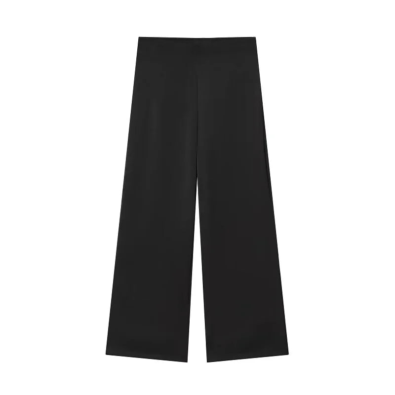 MUJER Polka Dot Pants Set Women 2 Piece Satin High Waist Woman Trousers Suits Corset Crop Top Woman Summer Outfit Women's Pants