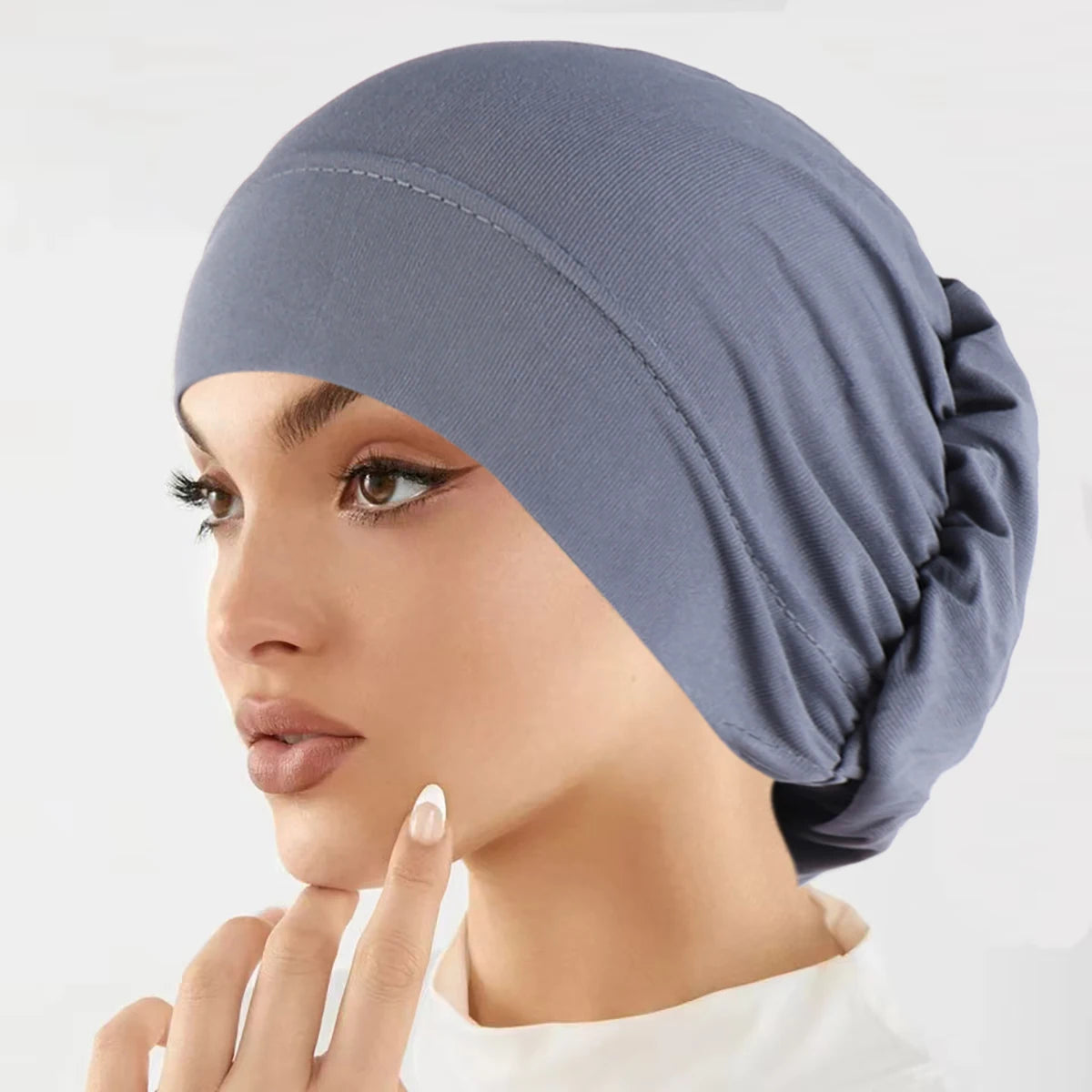 Muslim Fashion Women Hijabs Soft Stretch Solid Color Turban Hat Cancer Chemo Beanies Caps Headwear Headwrap Hair Accessories