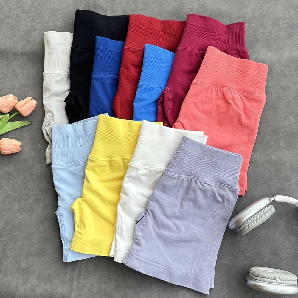 Women's High-Waisted Seamless Fitness Shorts: Tummy Control Compression, Butt-Lifting, High-Elastic Breathable, for YOGA