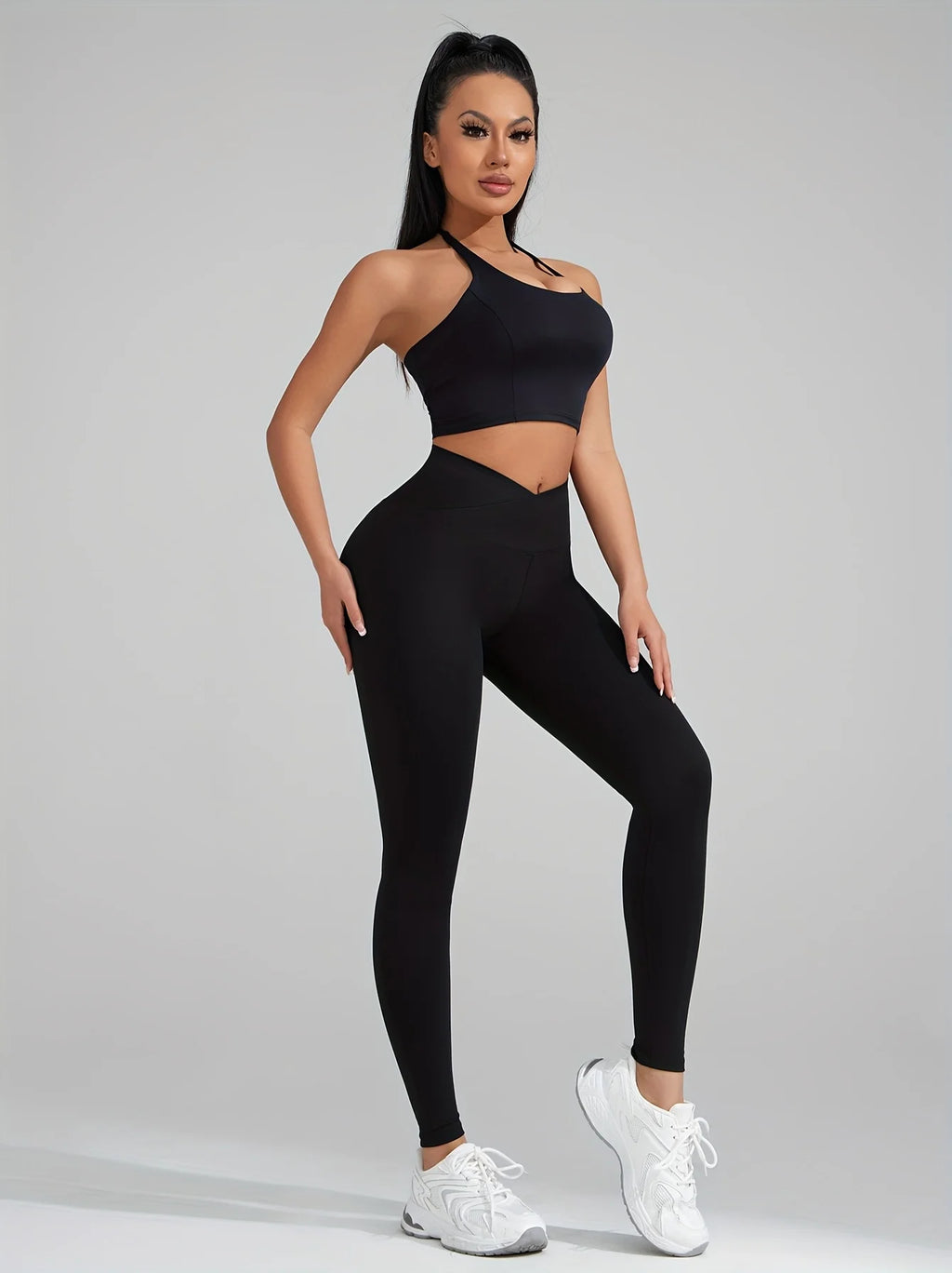 Women's high-waisted tight yoga pants - breathable and elastic, shaping the abdomen and buttocks, suitable for fitness, sports