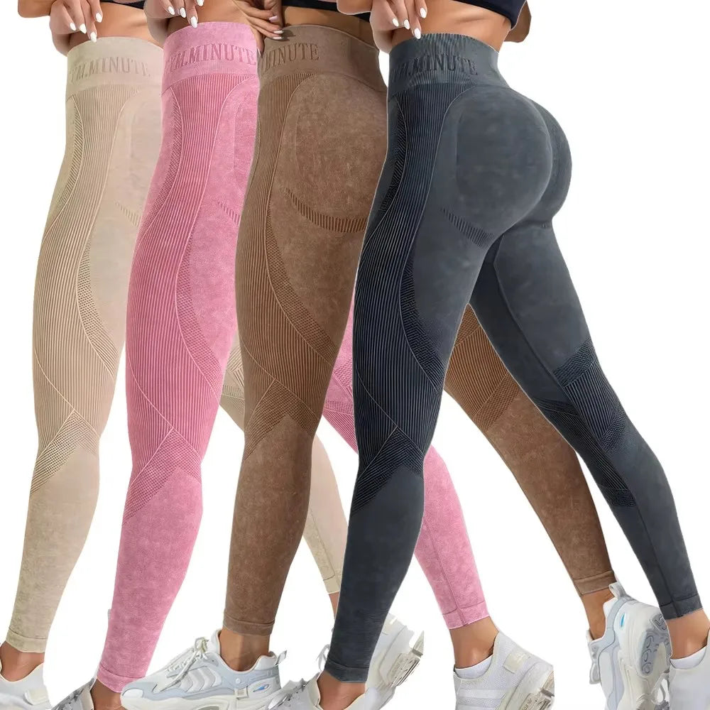 CZGUKE high-waisted seamless yoga pants with letter frosting women's butt-lifting slimming leggings elastic sports pants