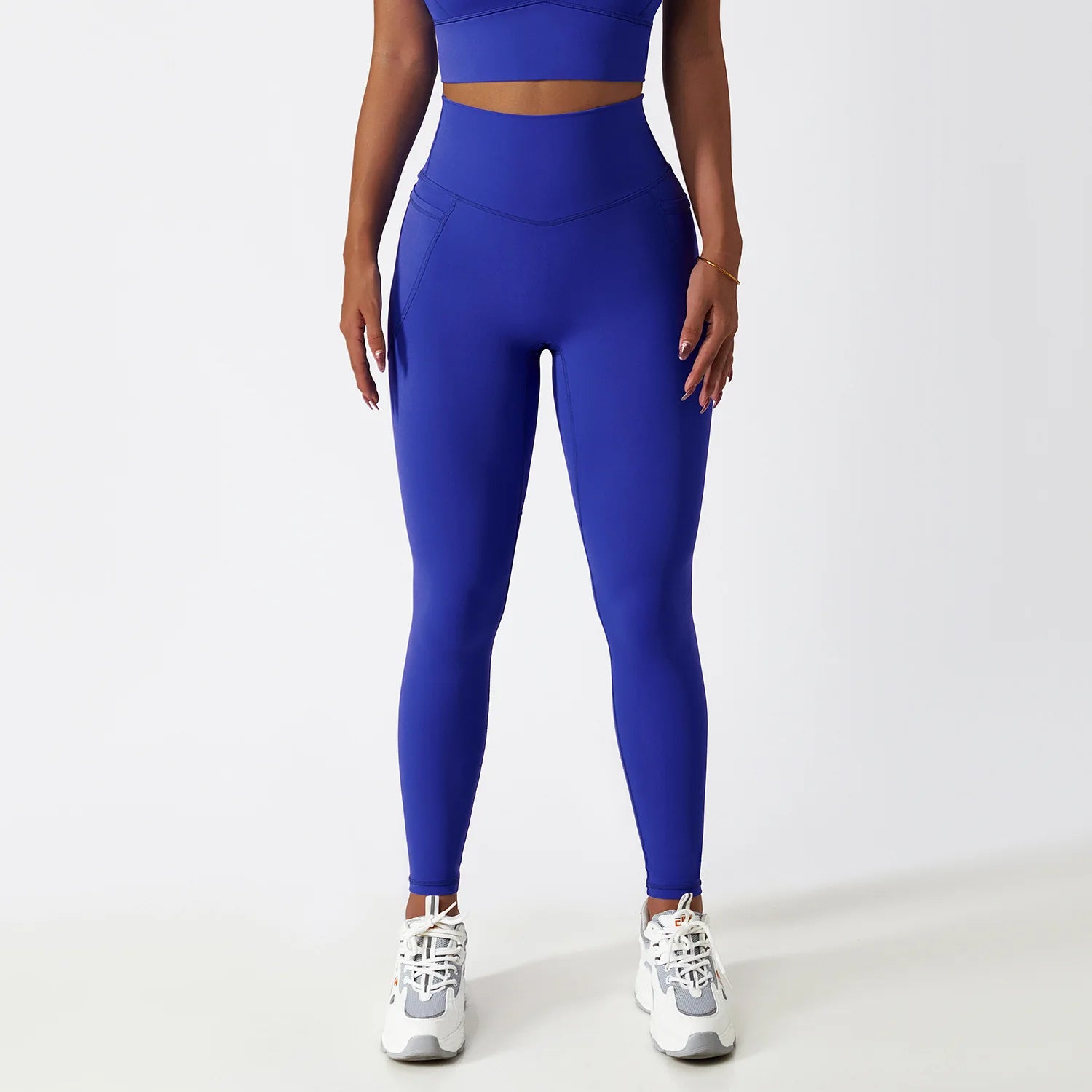 Women's Seamless Leggings Side Pockets Sports High Waist Hip Lifting Tummy Control GYM Tights Workout Fitness Elastic Yoga Pants