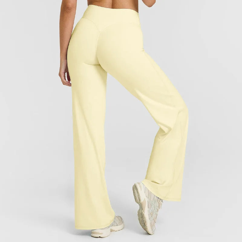 VEQKING Soft Active Women Yoga Pants Strait-leg Yoga Pilates Trousers Naked Feel Gym Fitness Peach Hip Outfits Loose Fit Bottoms