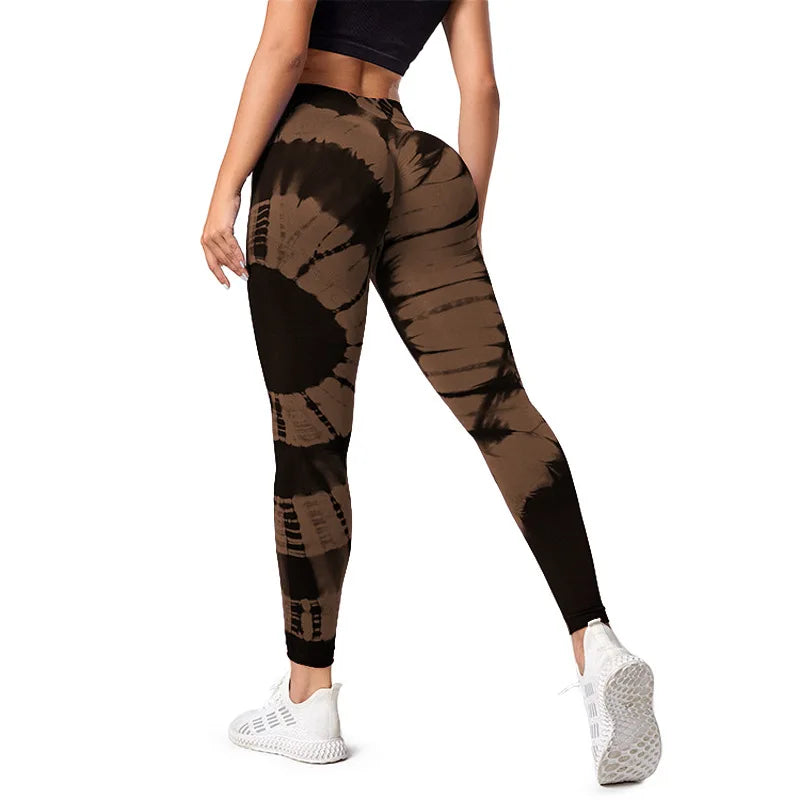Tie Dye High Waist Leggings, Women's Tummy Control Butt Lift Workout Yoga Pants