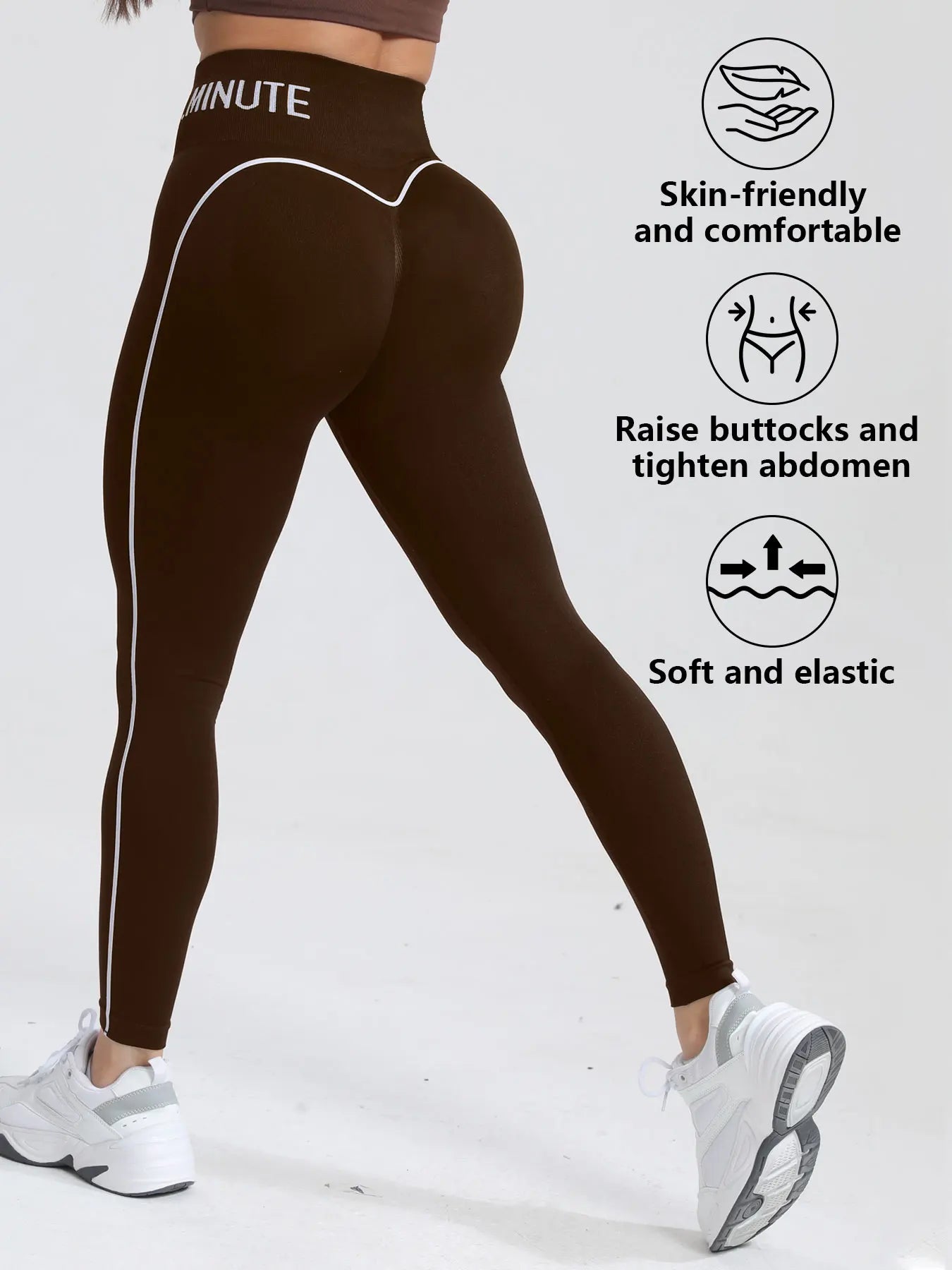 CZGUKE Women's seamless gym solid color sports pants tight fitting high waisted and hip lifting yoga pants running sports pants