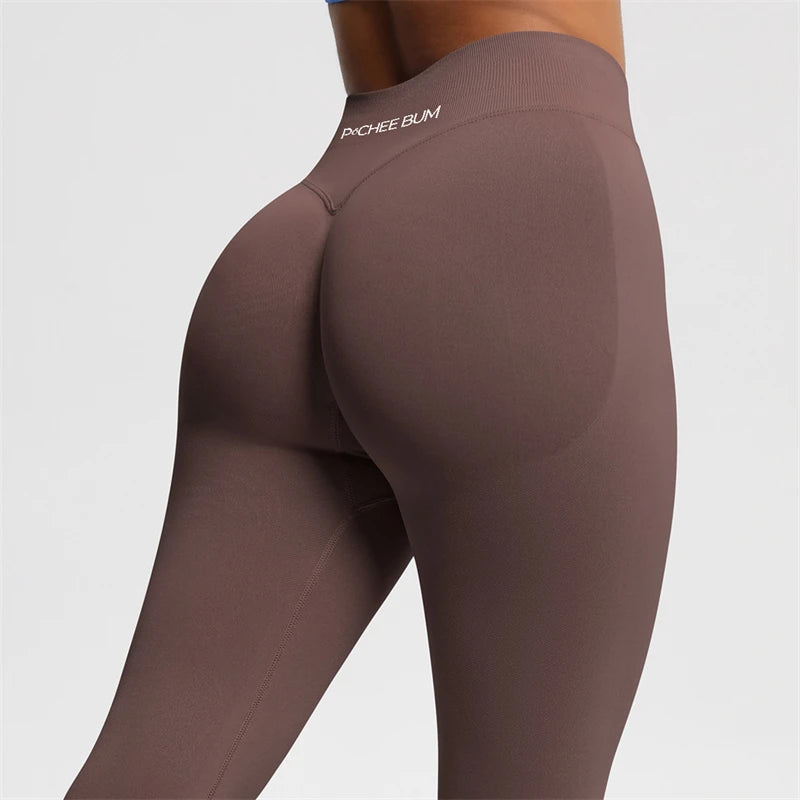 2026 Bum Shaping Leggings Women Seamless Sports Yoga Pants Low Ribbed Band Gym clothes Fitness Workout Scrunch Butt Tight