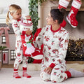 Mom Dad Kids Christmas Print Pajamas Set 2 Piece Pyjama Xmas Family Look Sleepwear Xmas Family Matching Outfits Pjs Loungewear
