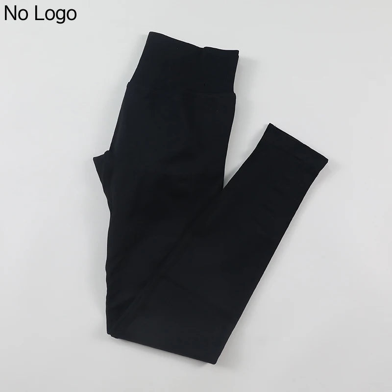 No Logo Sexy V-Back Leggings Seamless Yoga Pants Scrunch Butt Lifting Gym Leggings Low Ribbed Waistband Fitness Sports Tights