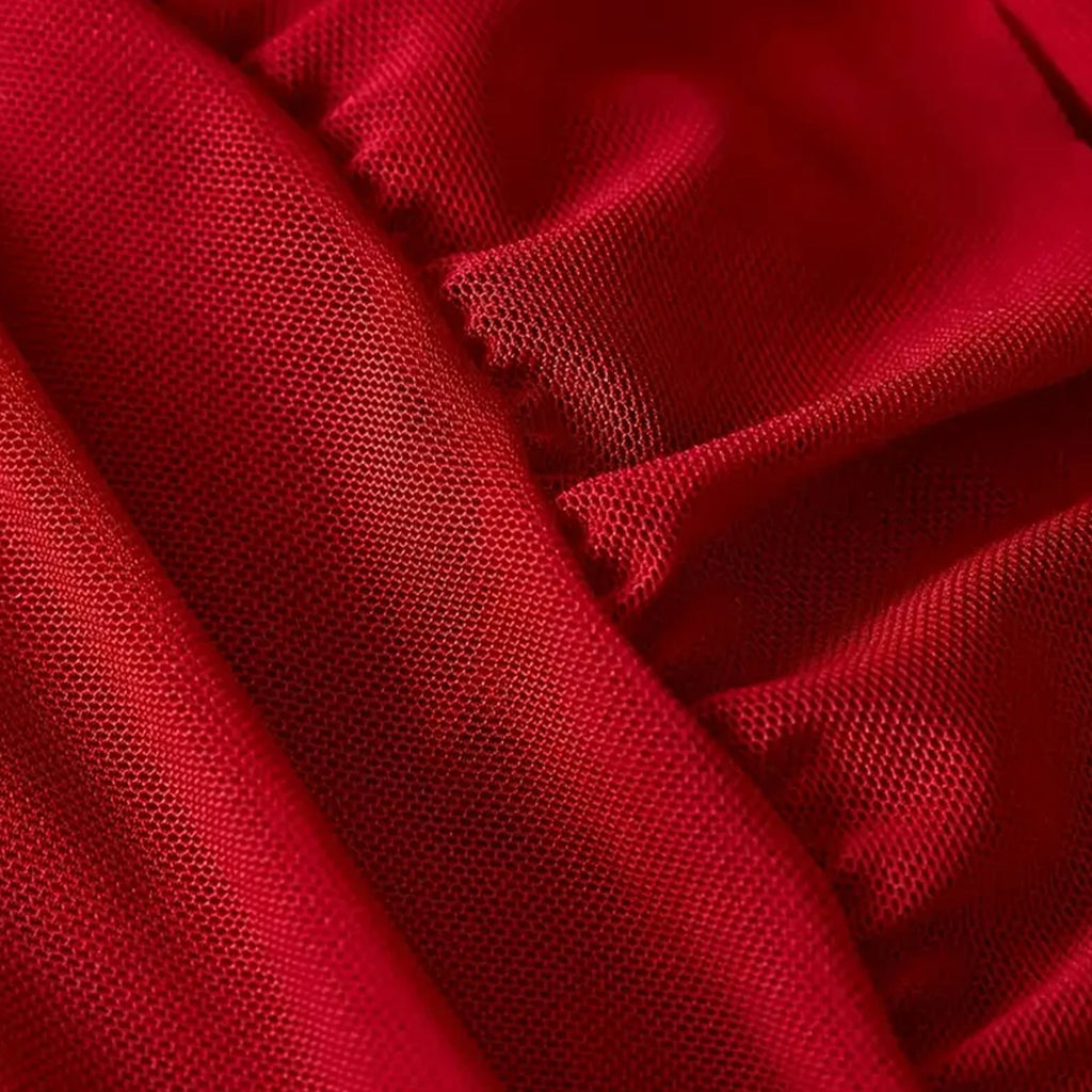 Elegant Transparent Red Sexy Lingerie Women's Underwear See Through Sleepwear Lace Nightdress Panty Pijamas Sets Female Babydoll