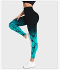 Tie-dye gradient yoga pants, women's sports tights, hip-lifting high-elasticity fitness hanging dye running pants