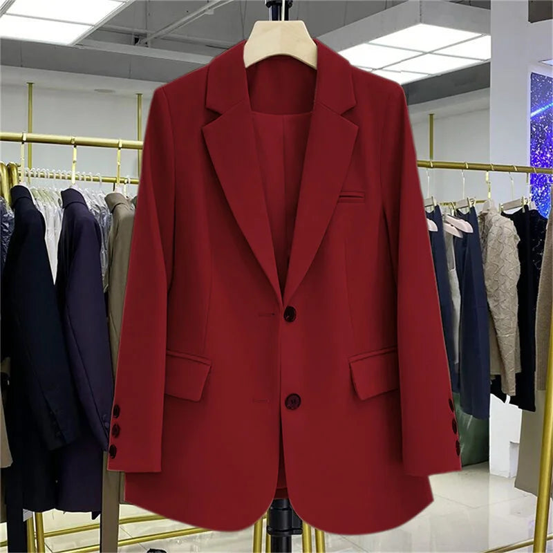 2026 New Blazer Women Coat Spring New Office Lady Blazer Womens Vintage Casual Loose Korean Version Small Suit Jacket 20 Colors