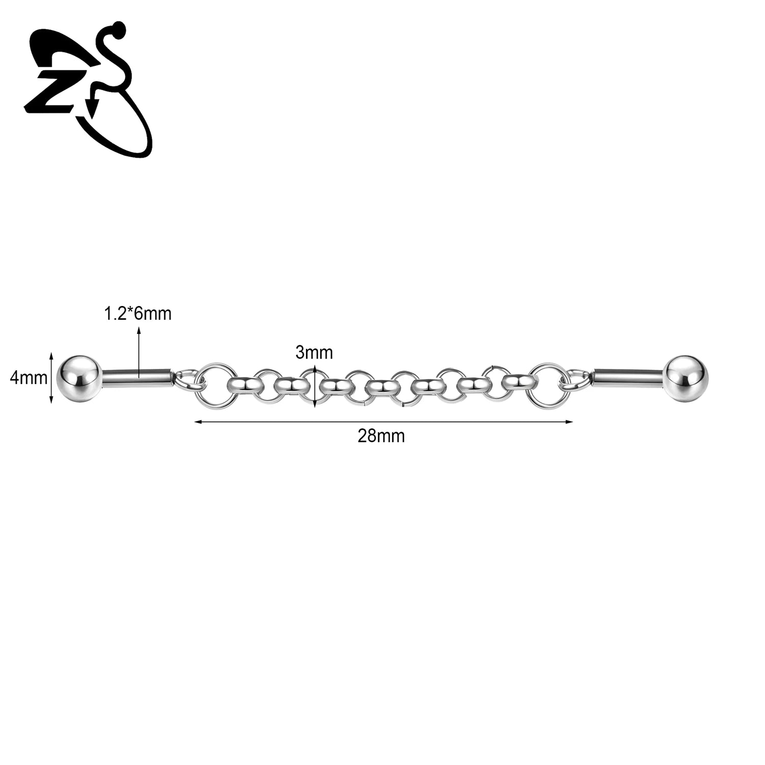 ZS 1 Piece 14/16G Stainless Steel Long Industrial Barbell Ring 22-52MM Butterfly Cat Cartilage Helix Earring Piercings Jewelry