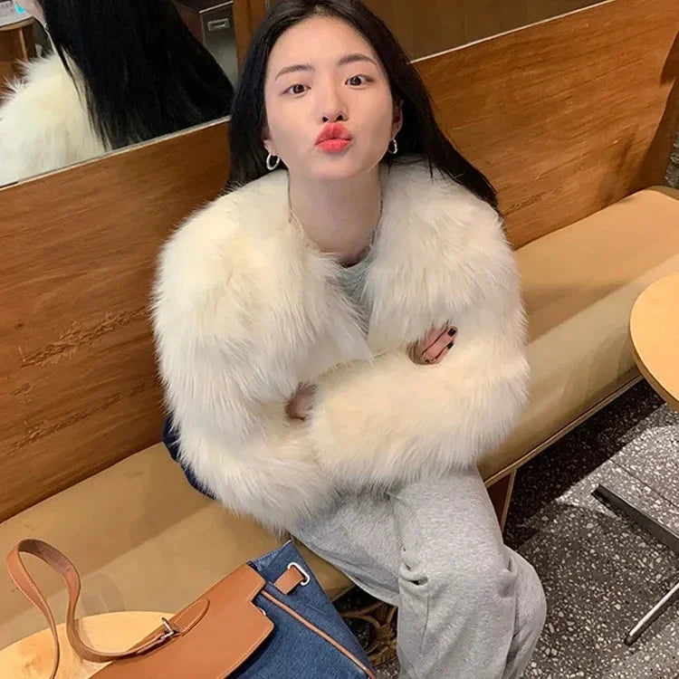Faux Fur Coat Womens Clothing 2026 New Fashion Casual Imitation Fox Fur Coat Female  Short Loose Comfortable Winter Jacket
