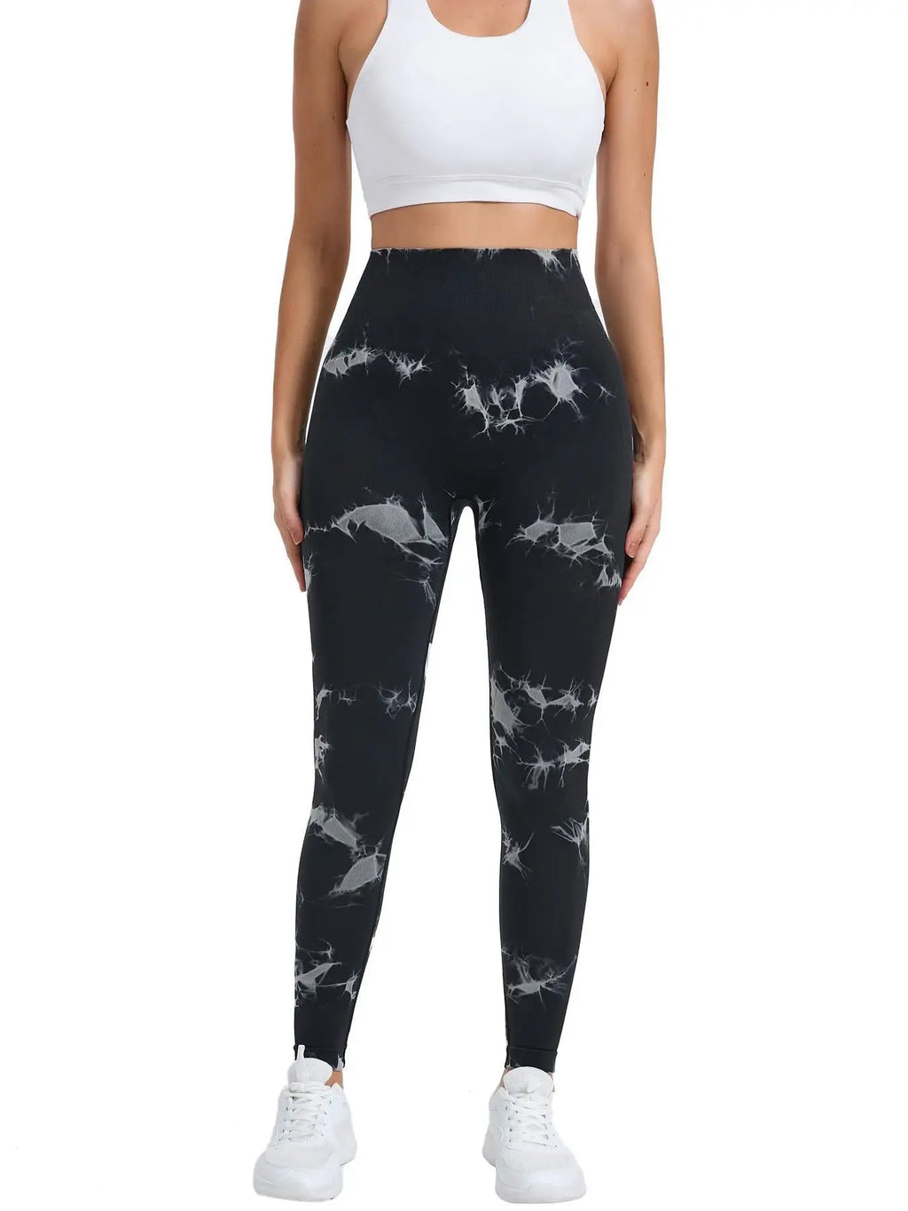 New Women's Peach Tie-dye High-Waist Yoga Pants Abdominal Lifting Gluteal Fitness Seamless Sports Tight Long Fitness Leggings