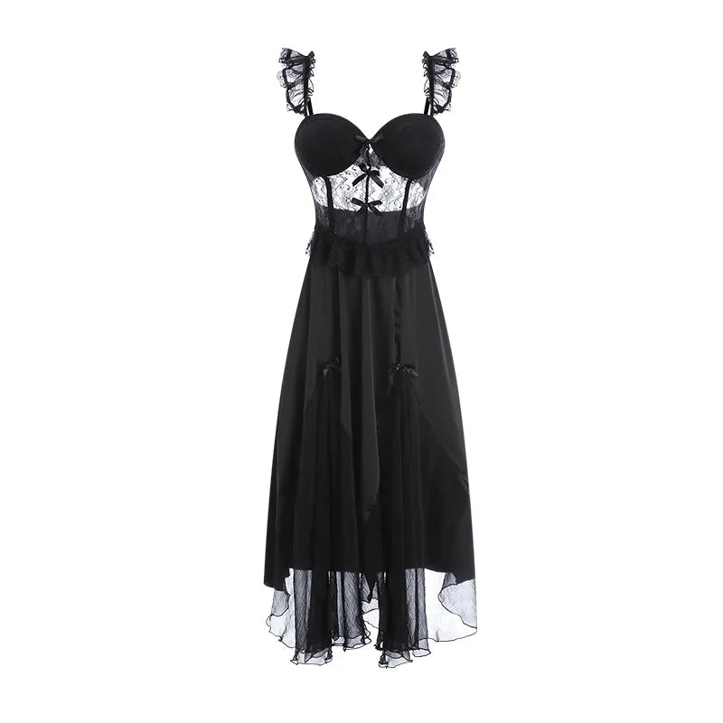 White Perspective Female Robe Set Lace Kimono Nightdress Sleepwear Summer Bathrobe Nightgown Suit Women Mesh Home Wear Clothing
