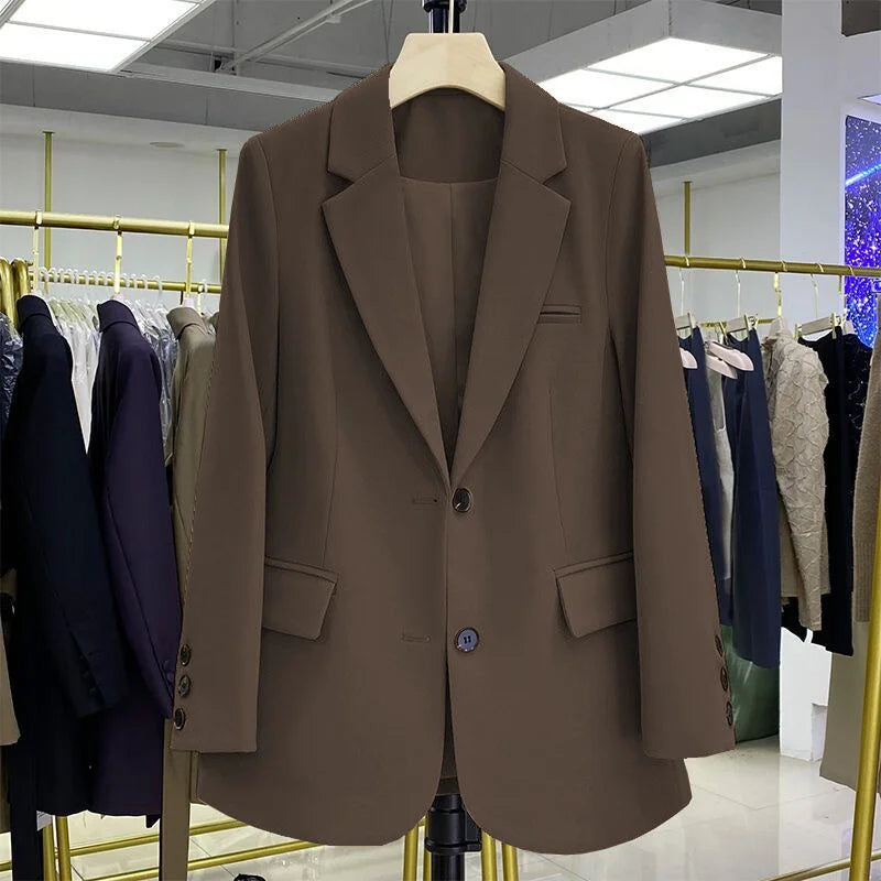 2026 New Blazer Women Coat Spring New Office Lady Blazer Womens Vintage Casual Loose Korean Version Small Suit Jacket 20 Colors