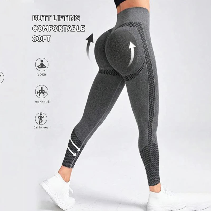 Seamless Splicing Leggings Women Fitness Leggings High Waist Elastic Hip Liftting Gym Workout Running Slim Fashion Yoga Tights