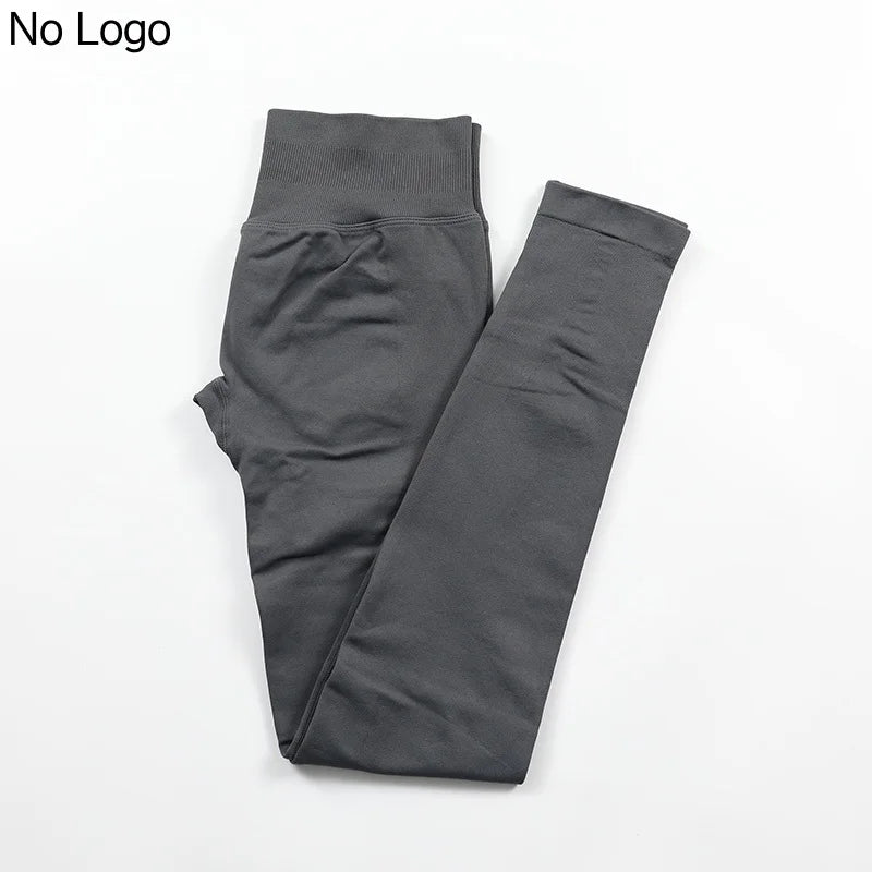 No Logo Sexy V-Back Leggings Seamless Yoga Pants Scrunch Butt Lifting Gym Leggings Low Ribbed Waistband Fitness Sports Tights