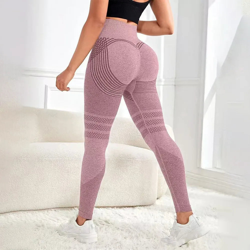 Seamless High-Stretch Yoga Pants for Women, Gym Workout, Quick-Dry, Running, Butt Lifting, Nude Feeling, High Waist, Cross-Borde